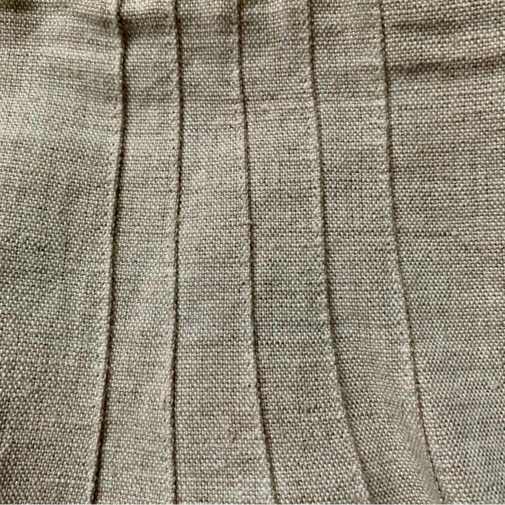 Linen & Cotton Paul Harris Short Pencil Skirt Sz 10 Tan Beige Cream Lined - Picture 8 of 10